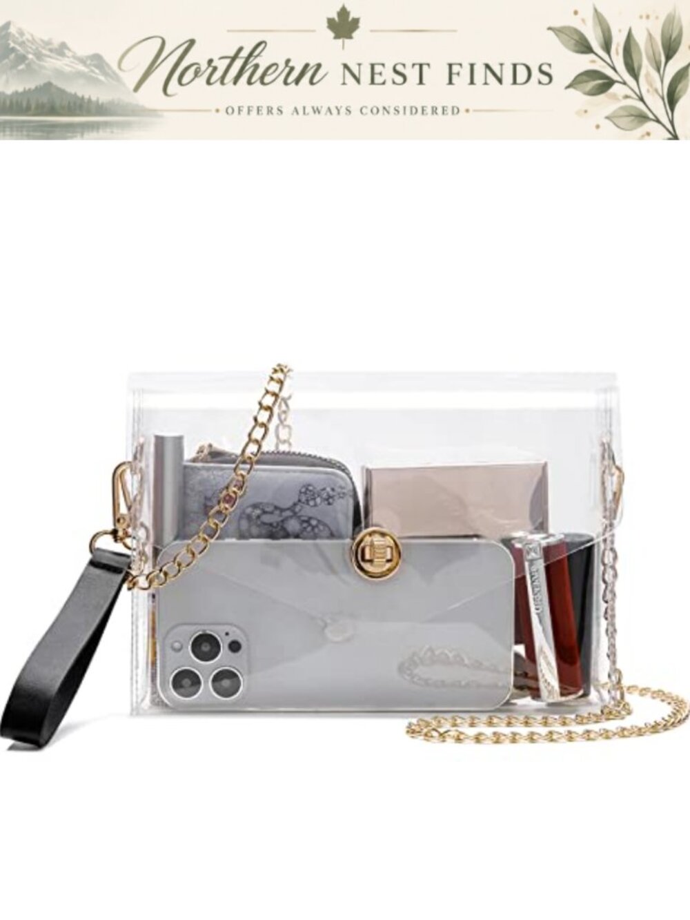 Clear Clutch Crossbody Bag See Through Stadium Approved TPU Purse